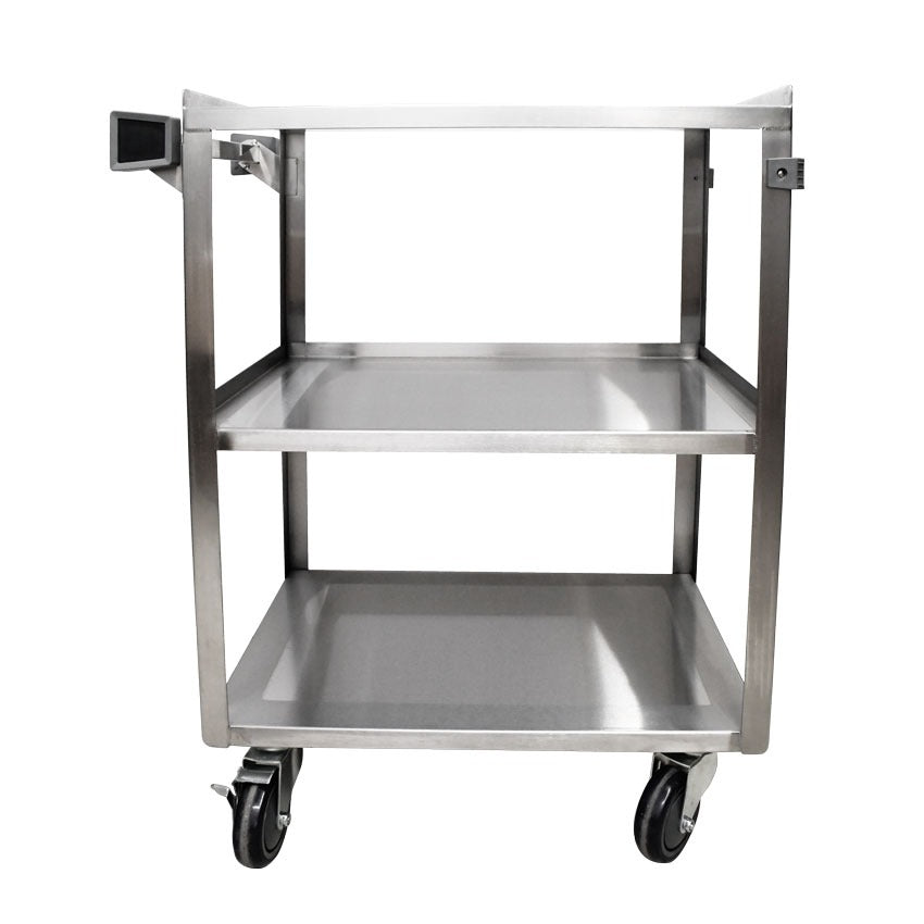 Omcan 44697 27.5 In. Stainless Steel Welded Utility Cart, 3 Shelves, 400 lb Load Rating