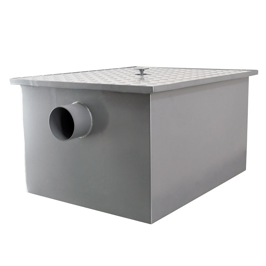 Omcan 46517 40 lb Grease Trap, 20 GPM Flow Rate, 3 In. Threaded Inlet and Outlet