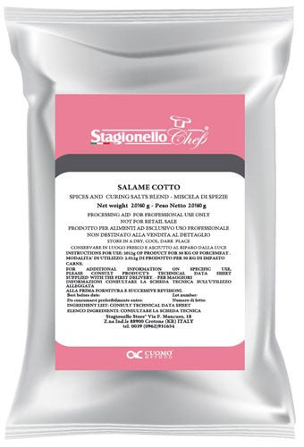 Omcan 47007 Stagionello Curing Salt and Spice Blend for Cooked Salami and Mortadella