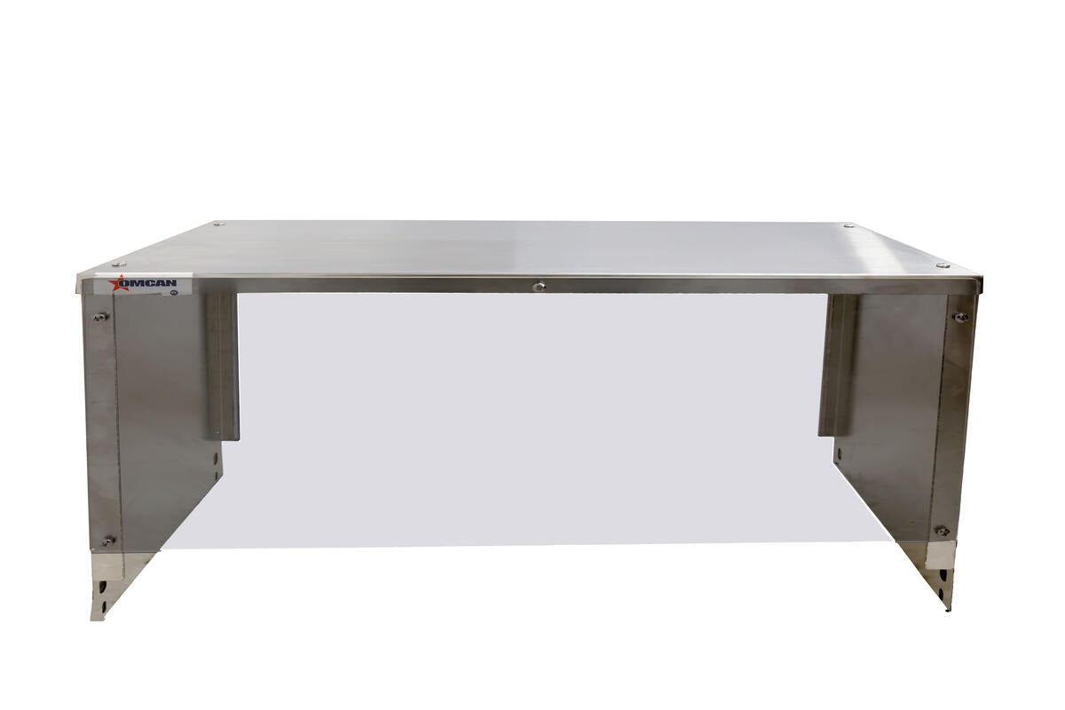 Omcan 47023 58 In. Steam Table Sneeze Guard, 4 Pan Tables, Solid Top Canopy