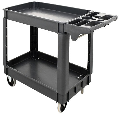 Omcan 47152 40 x 17 In. Heavy-Duty Utility Cart, Extended Handle, 551 lb Capacity