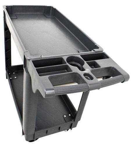 Omcan 47152 40 x 17 In. Heavy-Duty Utility Cart, Extended Handle, 551 lb Capacity