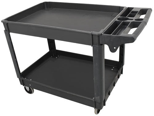 Omcan 47153 46 x 26 In. Heavy-Duty Utility Cart, Extended Handle, 551 lb Capacity