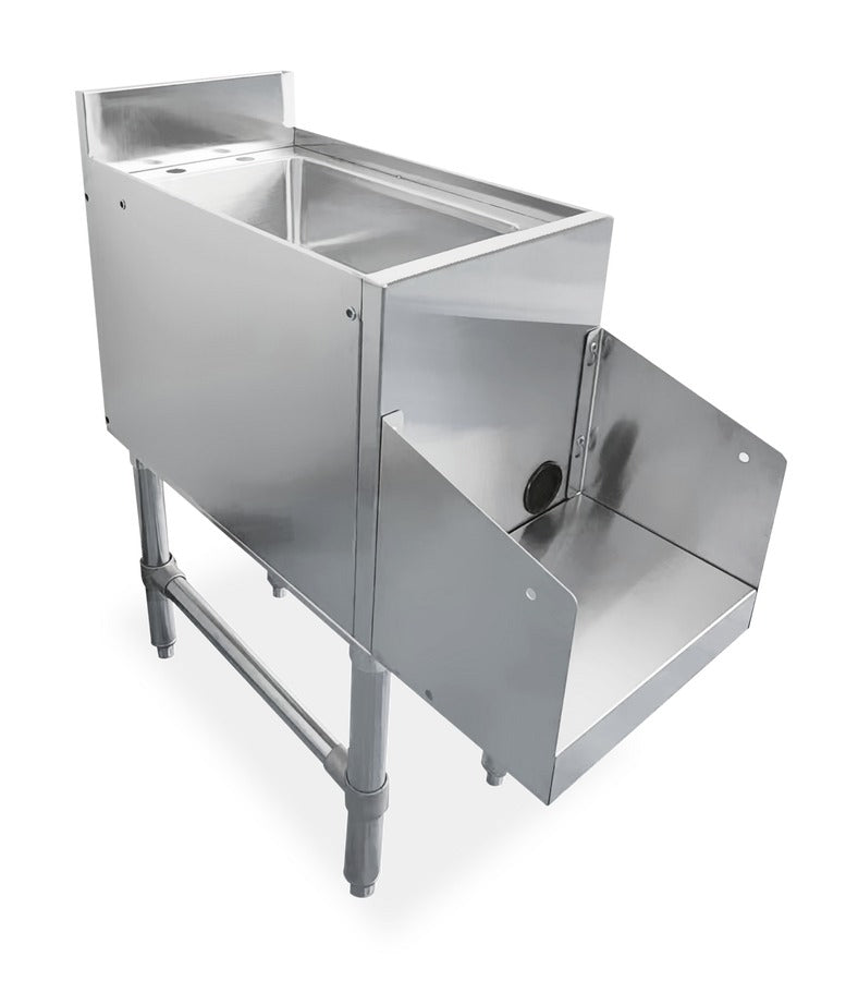 Omcan 47521 12 In. Blender Station, 9 In. Dump Sink, Gooseneck Faucet Included, 3 In. Backsplash