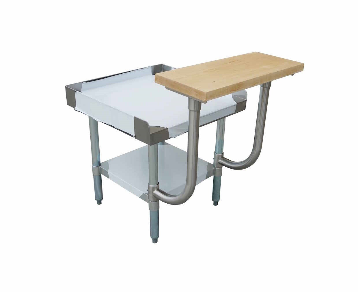 Omcan 47569 72 In. Maple Cutting Board, Height Adjustable, Mounts to 72 In. Equipment Stands