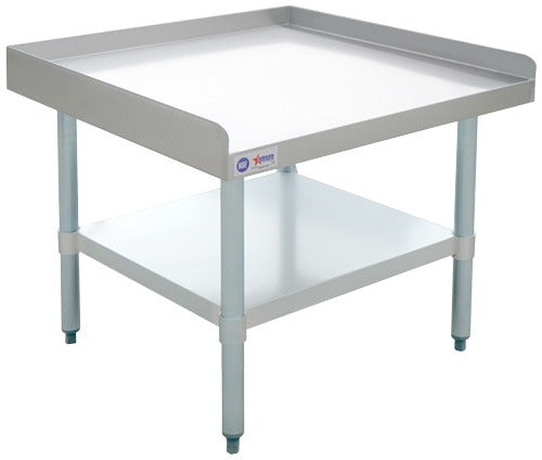 Omcan 47695 30 In. All Stainless Steel Equipment Stand, 430 Top and Undershelf, Adjustable Feet
