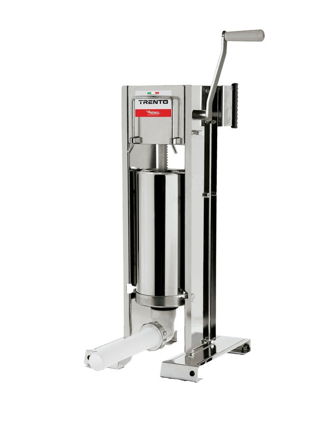 Omcan 47716 11 lb Trento Manual Sausage Stuffer, Two-Speed Vertical and Horizontal Gear Drive, Stainless Steel
