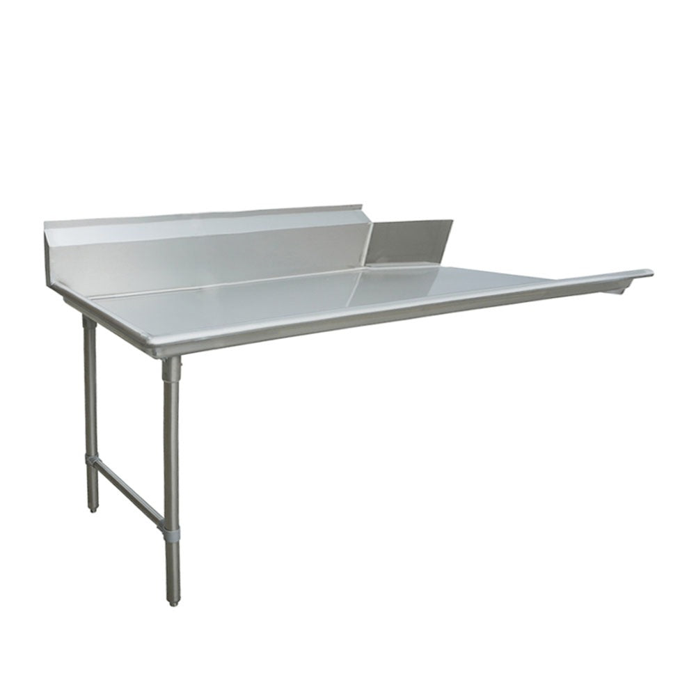 Omcan 47746 72 In. Left Side Clean Dish Table, Stainless Steel, 10 In. Backsplash, Rolled Edge