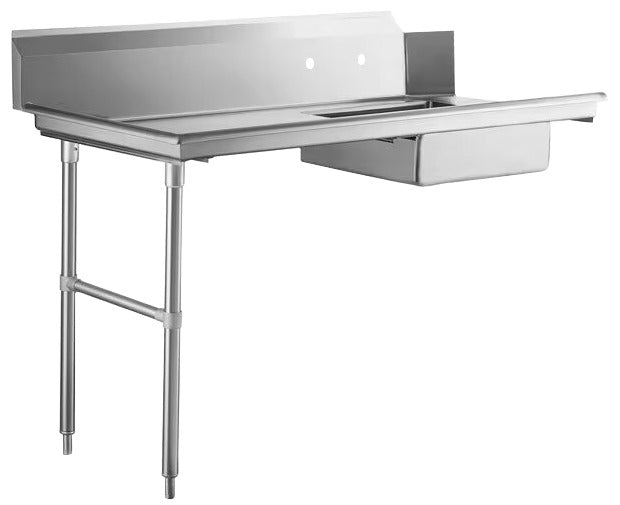 Omcan 47748 72 In. Left Side Soiled Dish Table with Pre-Rinse Sink, Stainless Steel, 10 In. Backsplash