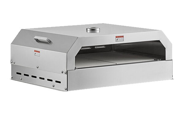 Omcan 47849 30-Inch Stainless Steel Pizza Oven Attachment with Pizza Stone for Outdoor BBQ Grills 47352 and 47353