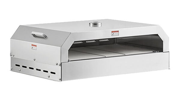 Omcan 47850 36-Inch Stainless Steel Pizza Oven Attachment with Pizza Stone for Outdoor BBQ Grill 47840