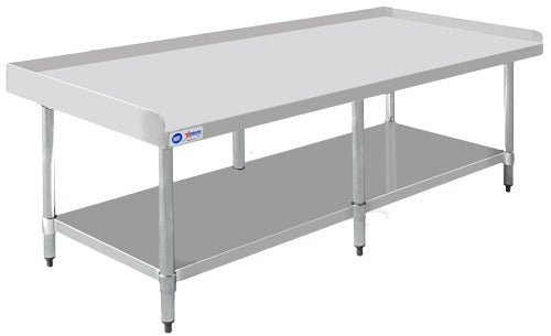 Omcan 47994 72 In. Equipment Stand, 430 Stainless Steel Top, Galvanized Undershelf and 6 Legs