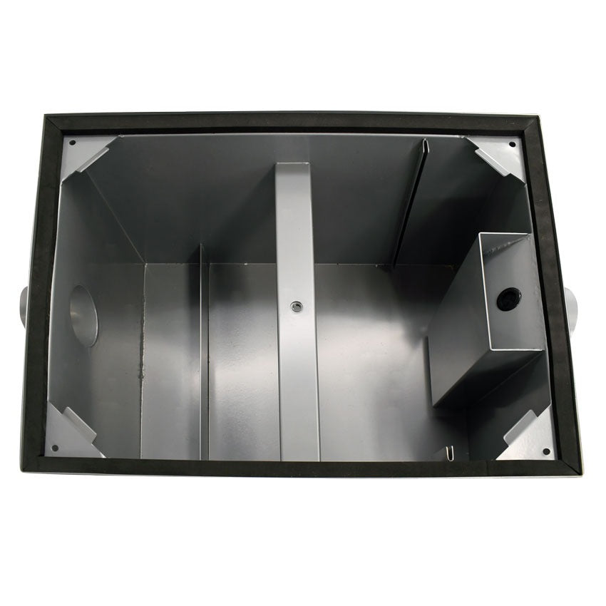 Omcan 48140 50 lb Grease Trap, 25 GPM Flow Rate, 4 In. Threaded Inlet and Outlet