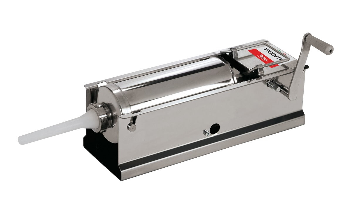Omcan 48164 11 lb Trento Manual Sausage Stuffer, Two-Speed Horizontal Gear Drive, Stainless Steel