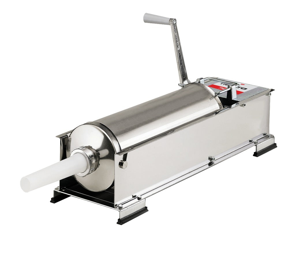 Omcan 48166 22 lb Trento Manual Sausage Stuffer, Two-Speed Horizontal Gear Drive, Stainless Steel