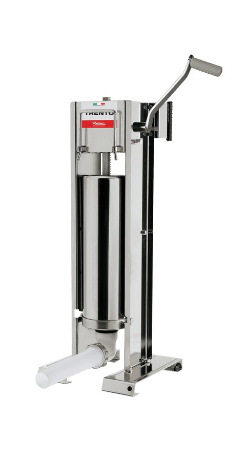 Omcan 48169 22 lb Vertical Manual Sausage Stuffer, Two-Speed Gear Drive, Stainless Steel Sides