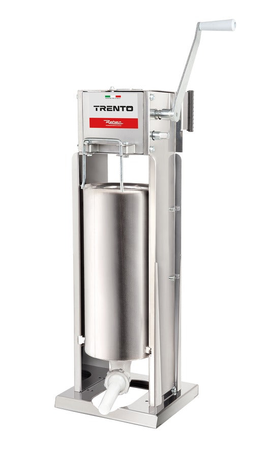 Omcan 48170 33 lb Vertical Manual Sausage Stuffer, Two-Speed Gear Drive, Stainless Steel Sides