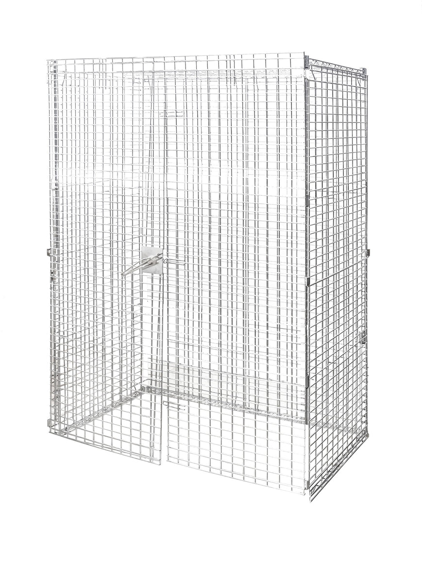 Omcan 48431 60 In. Chrome Mobile Security Cage, Panels Only, Two Swing Doors