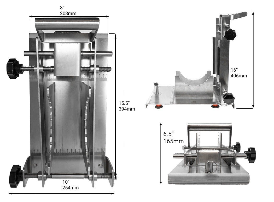 Omcan 48890 Tabletop Pineapple Guillotine Cutter, Manual, Stainless Steel, Serrated Holding Strips