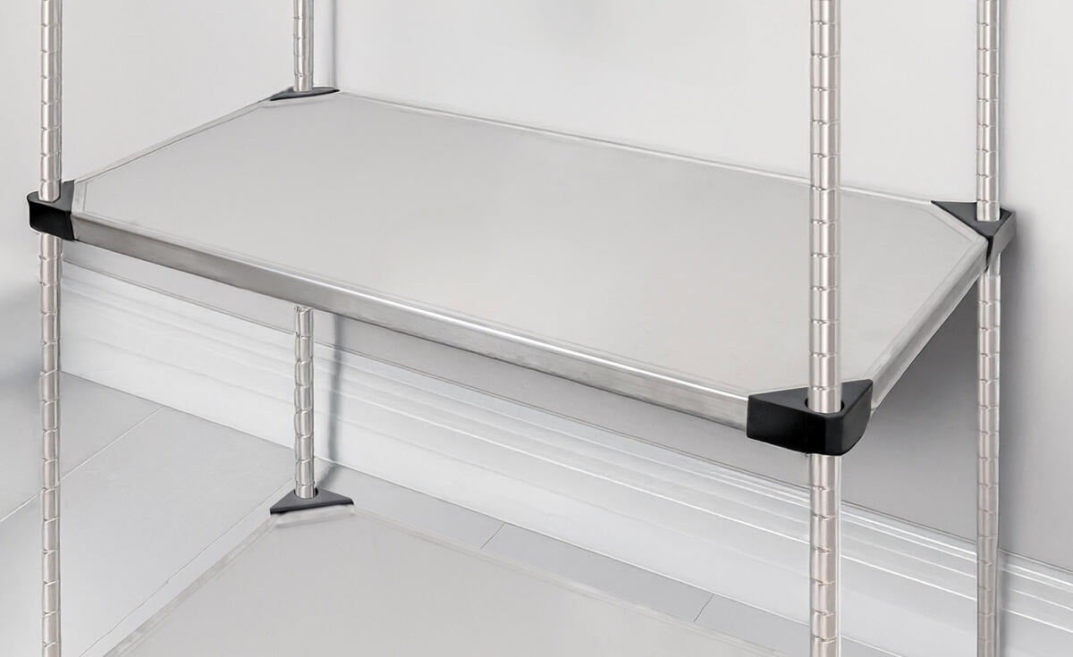 Omcan 49140 72 In. Solid Stainless Steel Shelf, 24 In. Deep, 450 lb Capacity