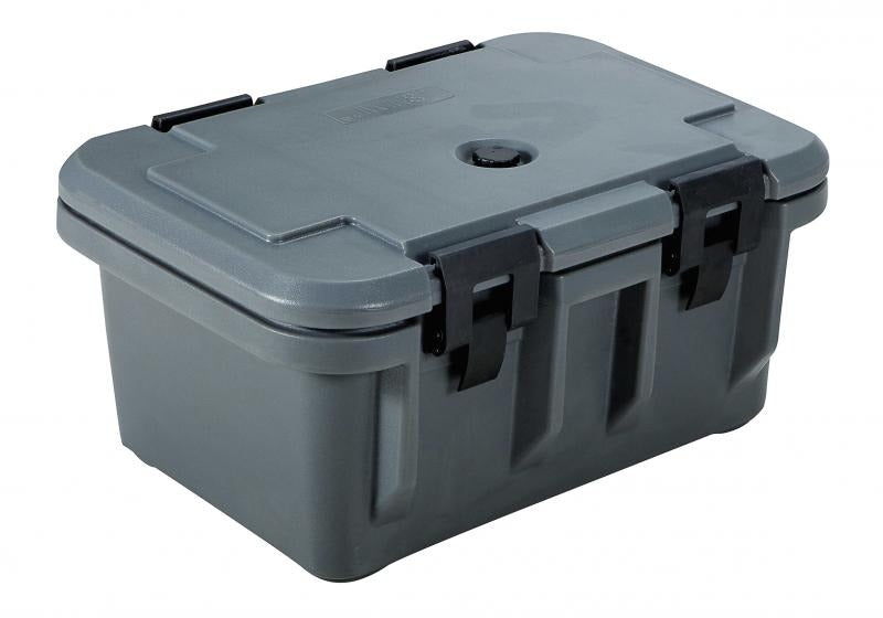 Omcan 80162 8 In. Deep Pan Insulated Food Pan Carrier, Top Loading, Hinged Lid with Clasp Latches
