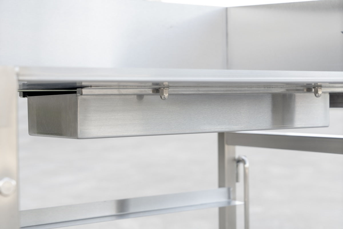 Omcan 48179 24 In. Stainless Steel Fry Dump Station, Perforated Top, 5-Level Pan Slide Rack