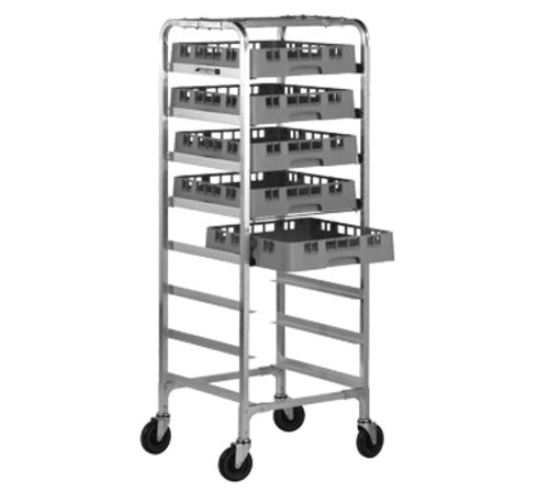 Alexander Industries CG-100 22 In. 8-Rack Mobile Cup and Glass Rack, 6-1/2 In. Slide Spacing, End Loading, Aluminum