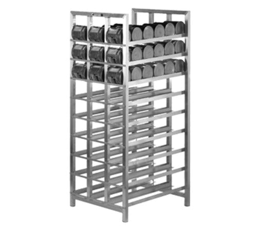 Alexander Industries CR-426C 28 In. Full Height Can Dispenser Rack, Holds 216 #5 or 162 #10 Cans, Mobile, 5 In. Platform Casters, Welded Aluminum