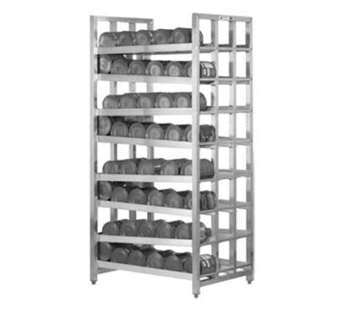 Alexander Industries CR-427-FF 28 In. 144-Can First In First Out Can Dispenser Rack, Front Loading, Stationary, Welded Aluminum