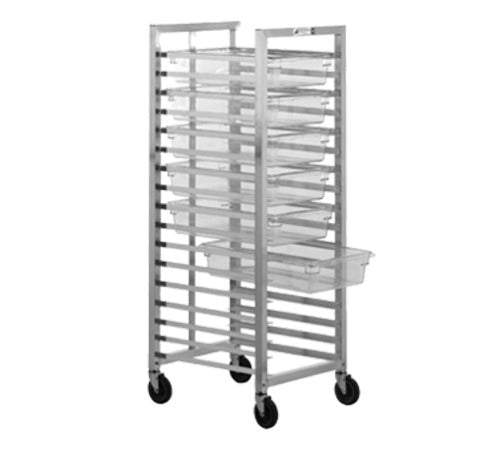 Alexander Industries HD-2414 24 In. 12-Box Poly Box Transport Cart, All Welded, Mobile, 2,000 lb Load Capacity, Aluminum