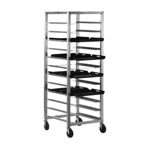 Alexander Industries HDTR-601-R 24 In. 40-Tray Heavy Duty Room Service Tray Rack, 3 In. Slide Spacing, Mobile, 1,200 lb Load Capacity, Welded Aluminum