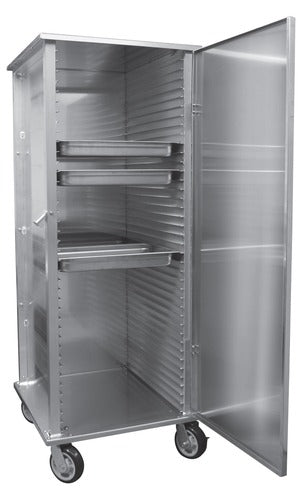 Alexander Industries A-PA500 24 In. 40-Pan Hotel Pan Transport Cabinet, 1-1/2 In. Pan Support Spacing, Mobile, Welded Aluminum