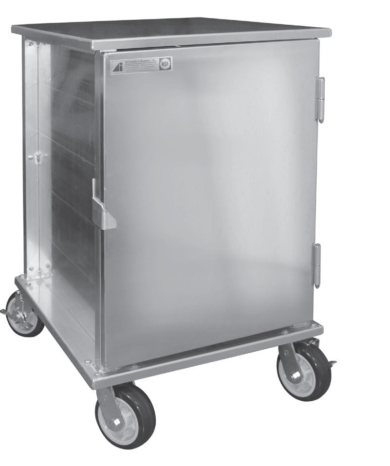 Alexander Industries A-PA500-1/2 24 In. 20-Pan Half-Height Hotel Pan Transport Cabinet, 1-1/2 In. Pan Support Spacing, Mobile, Welded Aluminum