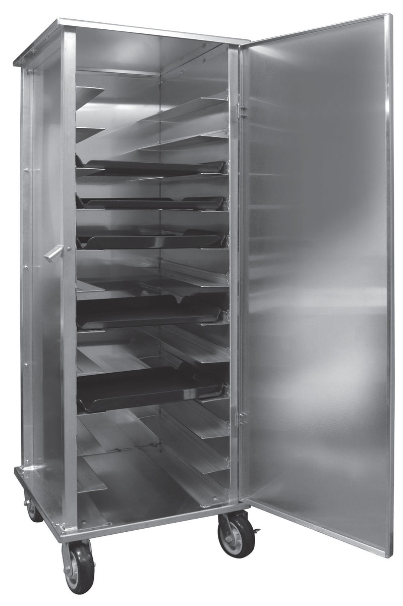 Alexander Industries A-TR600 26 In. 24-Tray Room Service Tray Transport Cabinet, 5 In. Tray Support Spacing, Mobile, Welded Aluminum