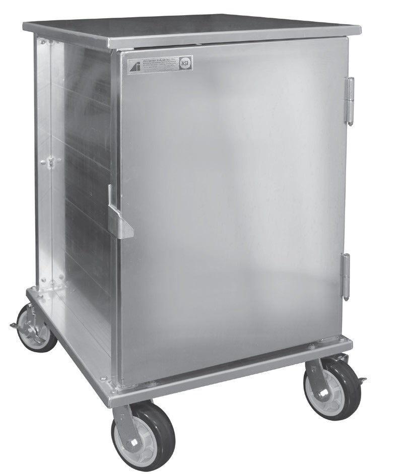 Alexander Industries A-U400-1/2 26 In. 6-Slide Half-Height Universal Transport Cabinet, 5 In. Support Spacing, Mobile, Welded Aluminum