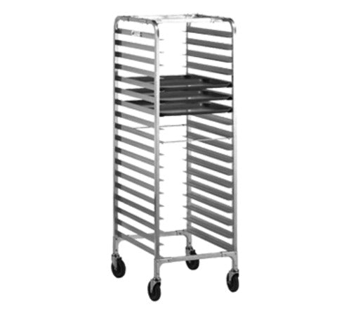 Alexander Industries TR-600-R 22 In. 22-Tray Prepared Meals Tray Rack, 5 In. Slide Spacing, Mobile, Aluminum