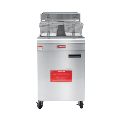 Westlake GF150-P 21 In. Propane Floor Fryer, 150,000 BTU, Stainless Steel Vat, Robertshaw Thermostat