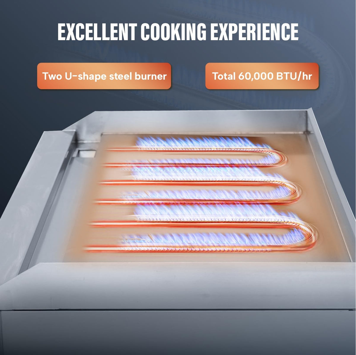 Westlake EGG24S 24 In. Countertop Manual Gas Griddle, 5/8 In. Plate, 2 Burners, 60,000 BTU