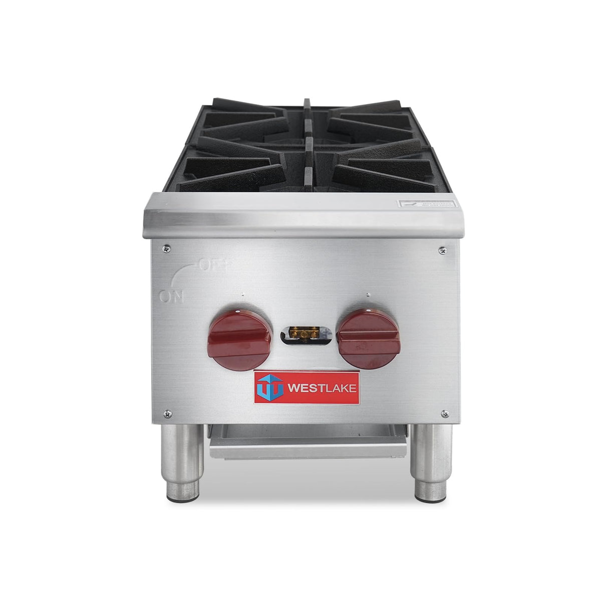 Westlake EHP-2S 12 In. Countertop Gas Hot Plate, 2 Burners, 50,000 BTU, Cast Iron Grates