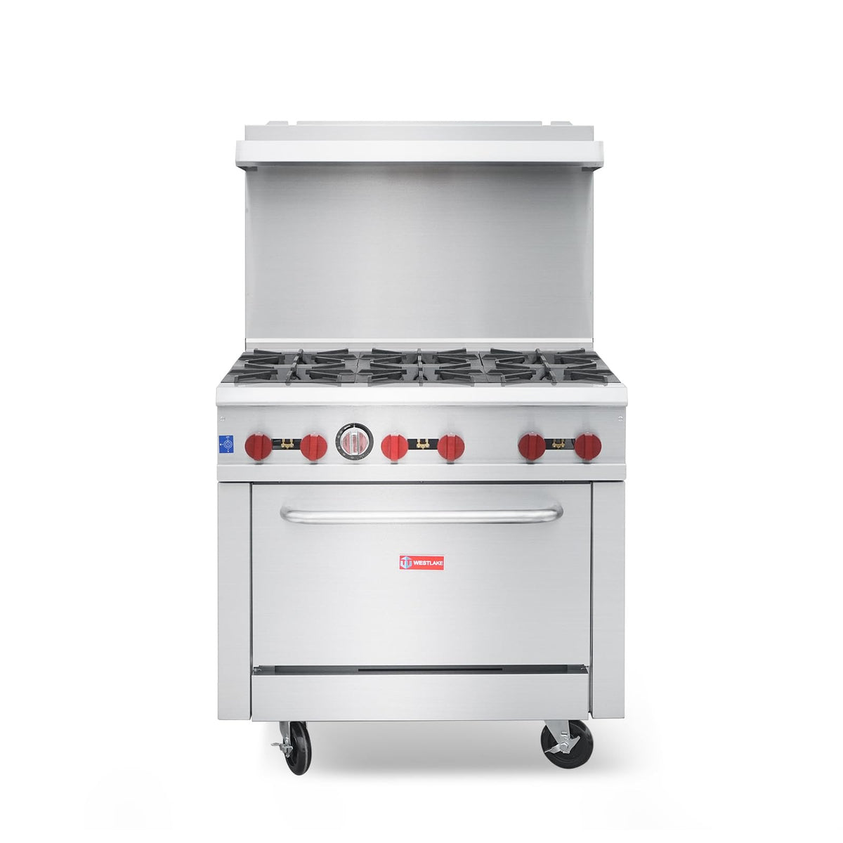Westlake RGR36 36 In. Gas Restaurant Range, 6 Open Burners, Oven, 210,000 BTU
