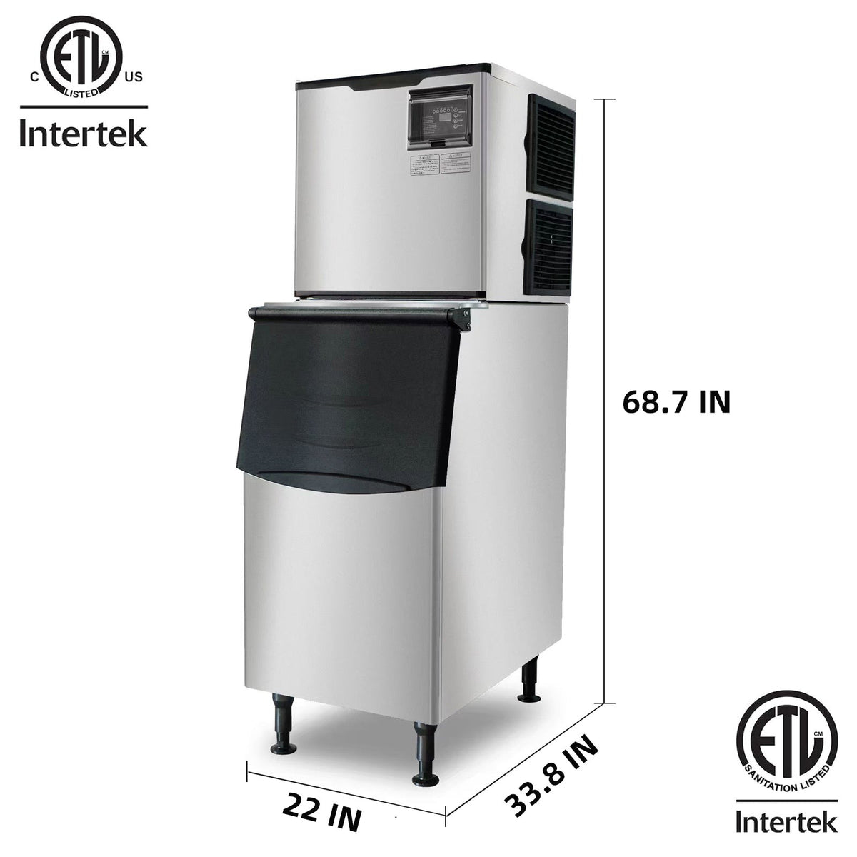 Westlake SK-329 350 lb. Ice Machine with Bin, Full Cube, Air Cooled, 308 lb. Storage