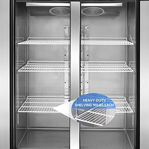 Westlake WK-48R 48 In. Two-Section Reach-In Refrigerator, 2 Solid Doors, Stainless Steel, 36 Cu. Ft.