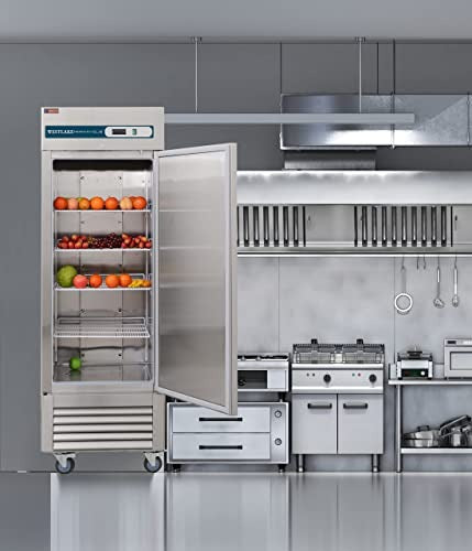 Westlake WKR-23B 27 In. Solid Door Reach-In Refrigerator, 23 Cu. Ft., 1 Door, Stainless Steel