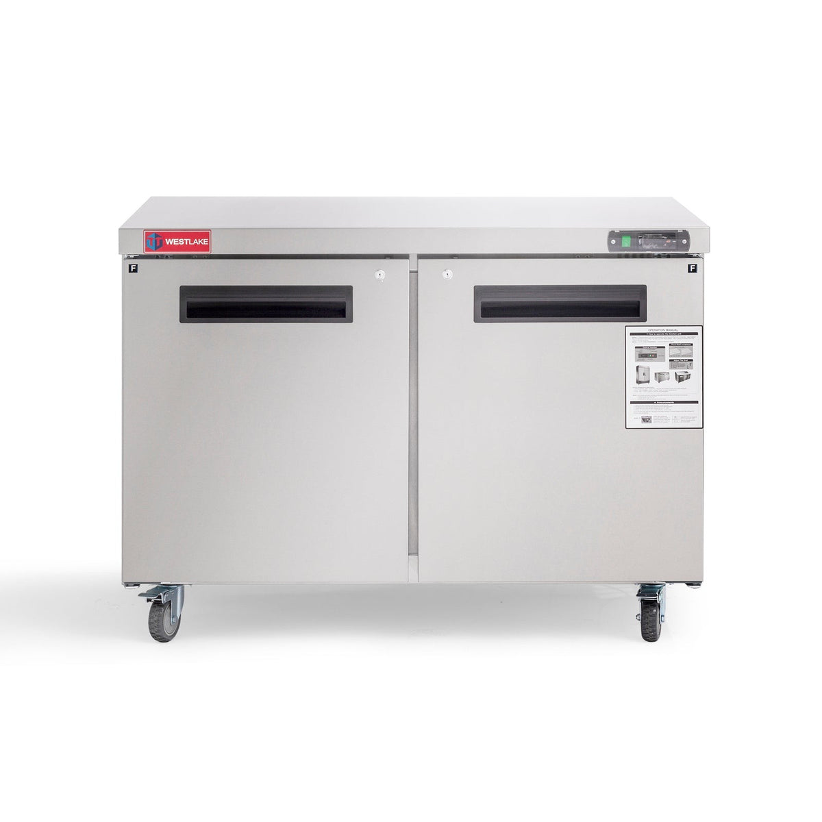 Westlake WKTF-48B 48 In. Undercounter Freezer, 2 Doors, 12 Cu. Ft., Stainless Steel