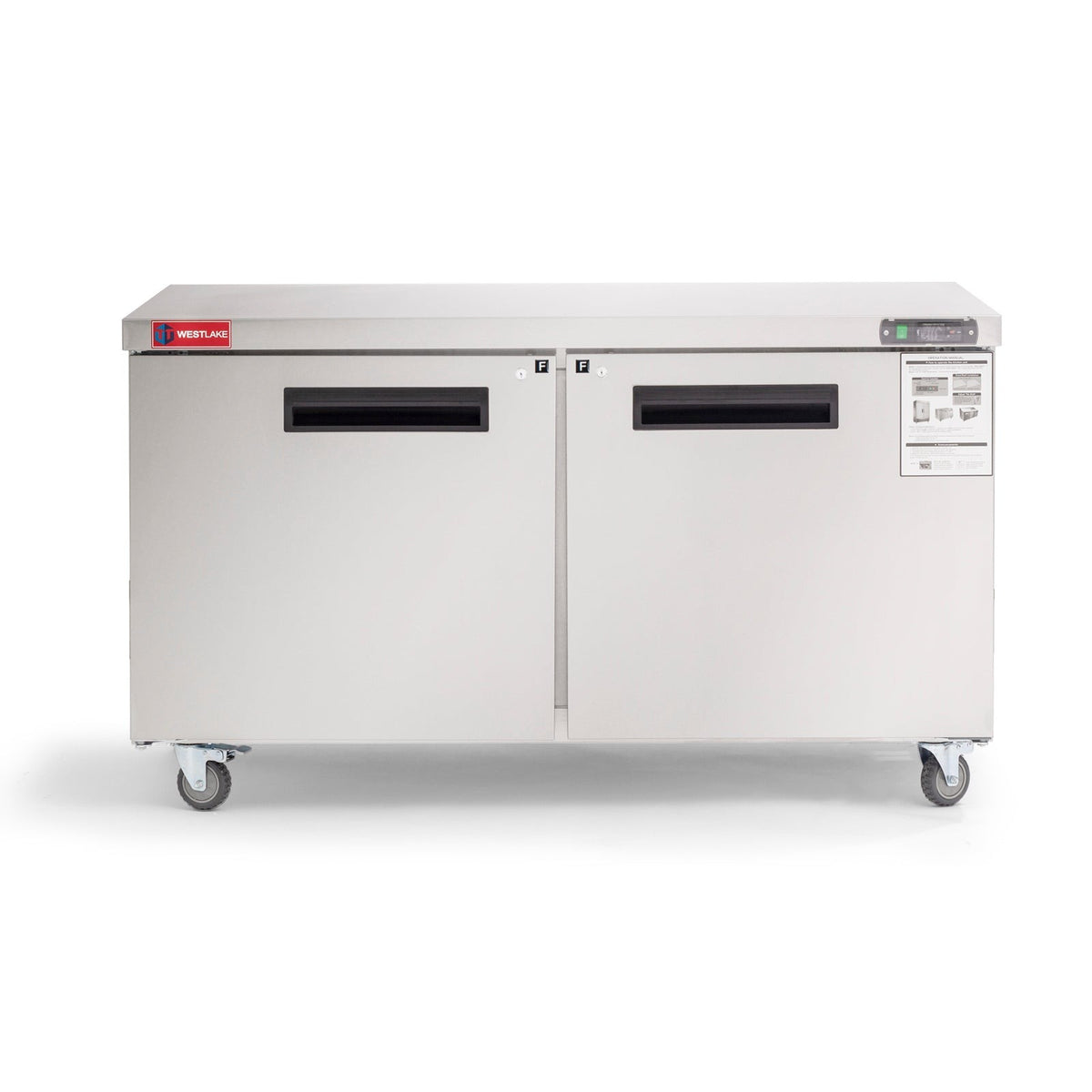 Westlake WKTF-60B 60 In. Undercounter Freezer, 2 Doors, 14.8 Cu. Ft., Stainless Steel