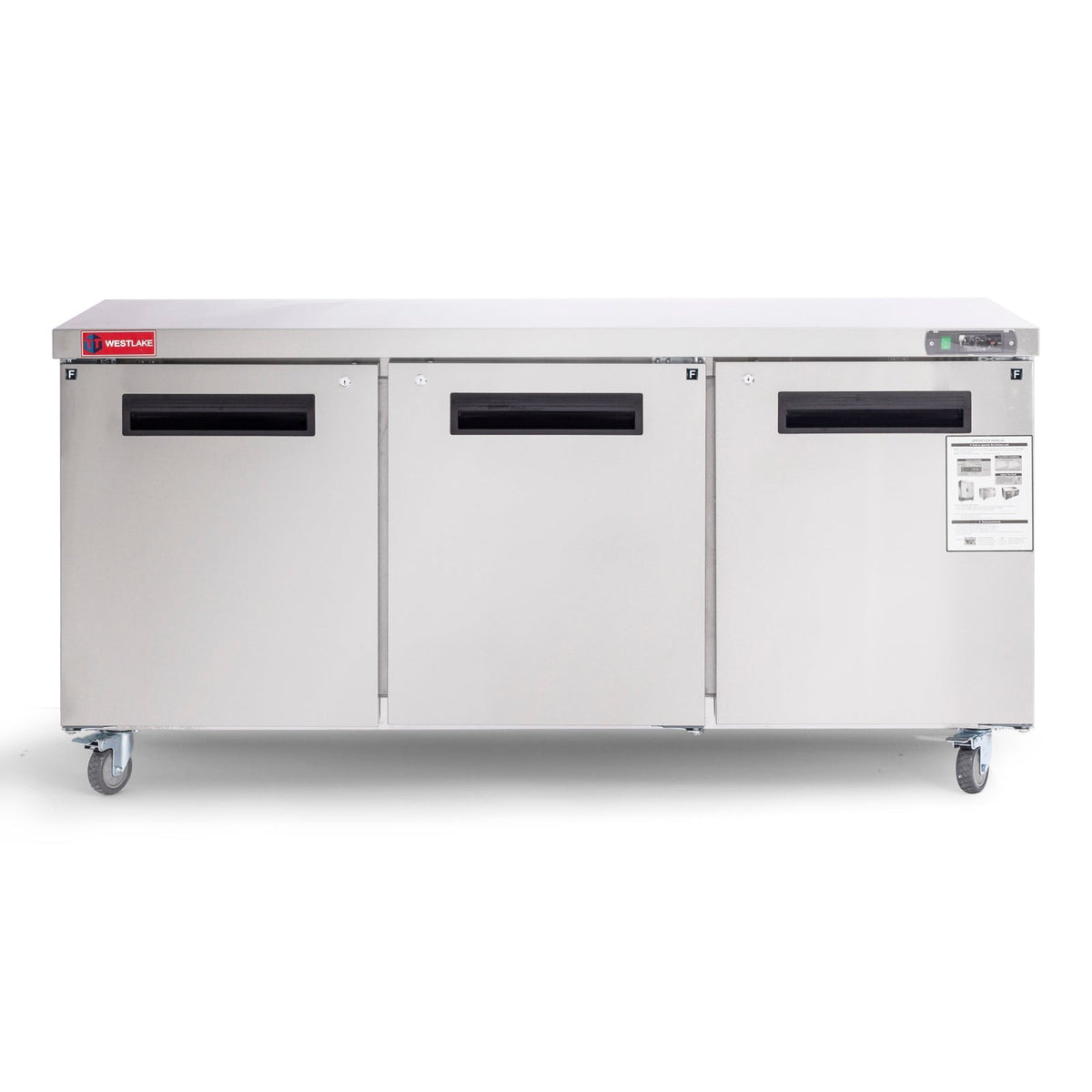 Westlake WKTF-72B 72 In. Undercounter Freezer, 3 Doors, 17.7 Cu. Ft., Stainless Steel