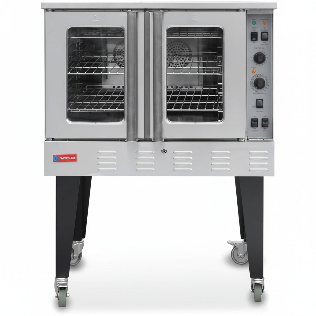 Westlake GCO613 39 In. Single Deck Natural Gas Convection Oven, 60,000 BTU, Double Circulating Fan, 4 Chrome Racks