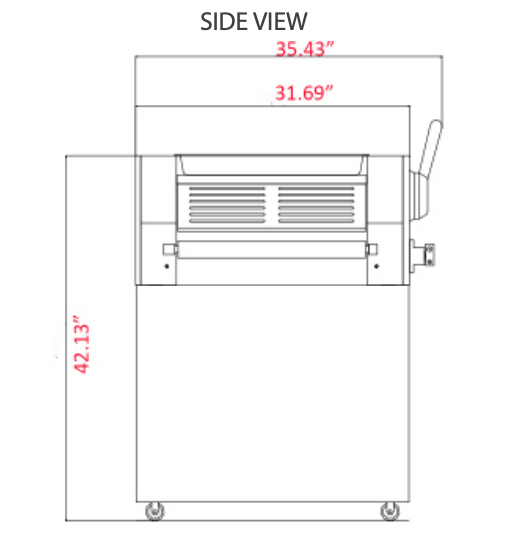 Prepline FSP-120 Painted Steel Reversible 120v Floor Model Dough Sheeter