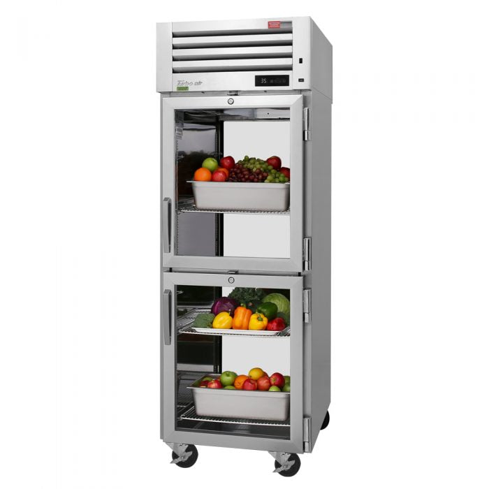 Turbo Air PRO-26-2R-G-PT-N 4 Glass Half Door Pass-Thru, Top Mount Refrigerator