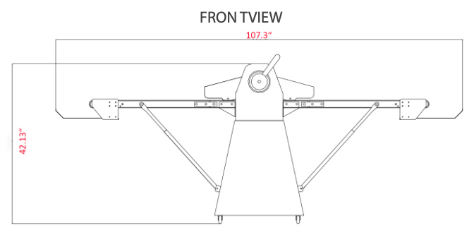 Prepline FSS-120 Stainless Steel Reversible 120v Floor Model Dough Sheeter